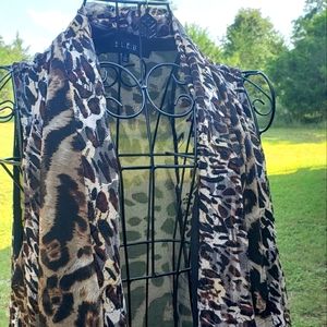 Leopard Sleeveless Cardigan